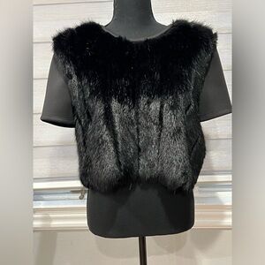 Chic Black Faux Fur Vest